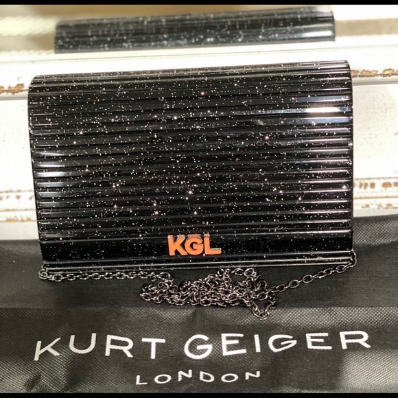 Kurt Geiger London Black Crystal Embellished Party Clutch - Picture 3 of 10